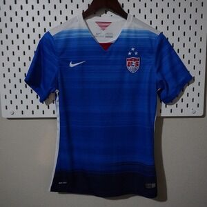 Nike US Soccer Jersey‎ Dri-Fit USA Crest Stars Blue White Football Shirt M